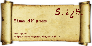 Sima Ágnes névjegykártya